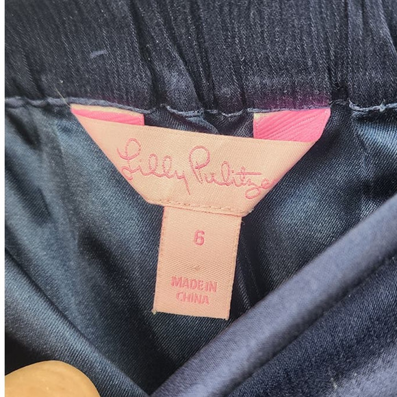 Lilly Pulitzer 100% Silk Blue Drop Waist Navy Casual Skirt Size 6 Tiered Crinkle - Picture 8 of 10